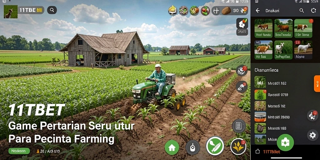 Screenshot gameplay <strong>11TBET</strong> yang menunjukkan aktivitas bertani yang menarik.