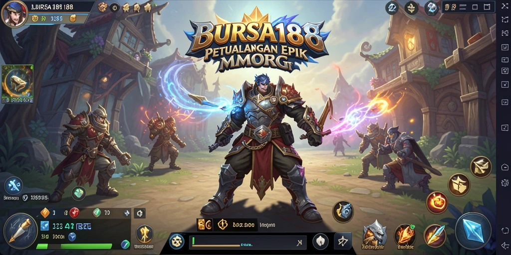 Tampilan epic gameplay BURSA188 dengan aksi seru dalam dunia MMORPG.