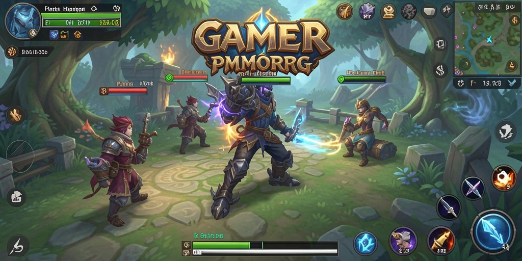 Screenshot menampilkan pertarungan seru dalam MMORPG GAMERP.