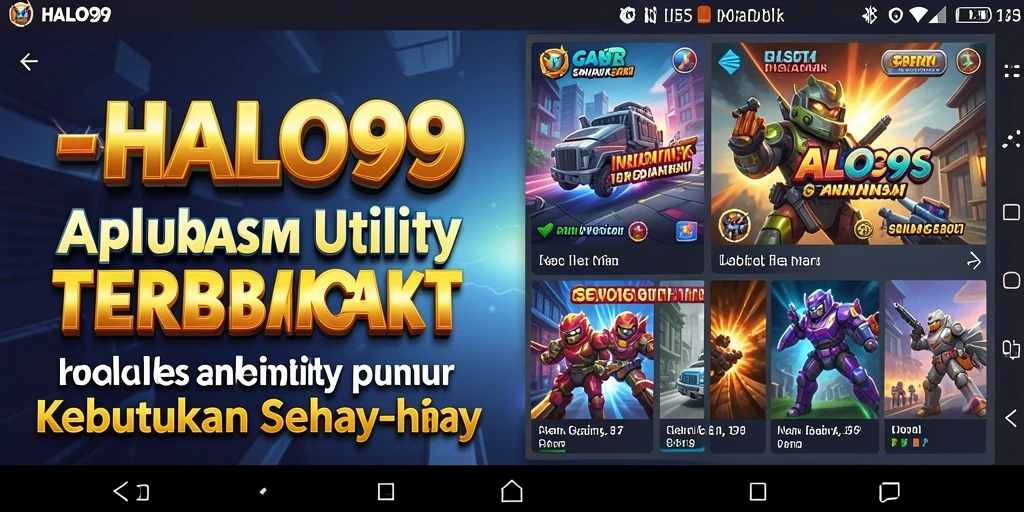 Screenshot HALO99 yang menampilkan antarmuka aplikasi Utility yang menarik.