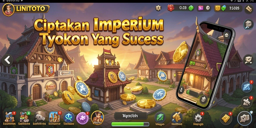 Tampilan gameplay menarik dari LINITOTO menunjukkan interaksi bisnis yang dinamis.