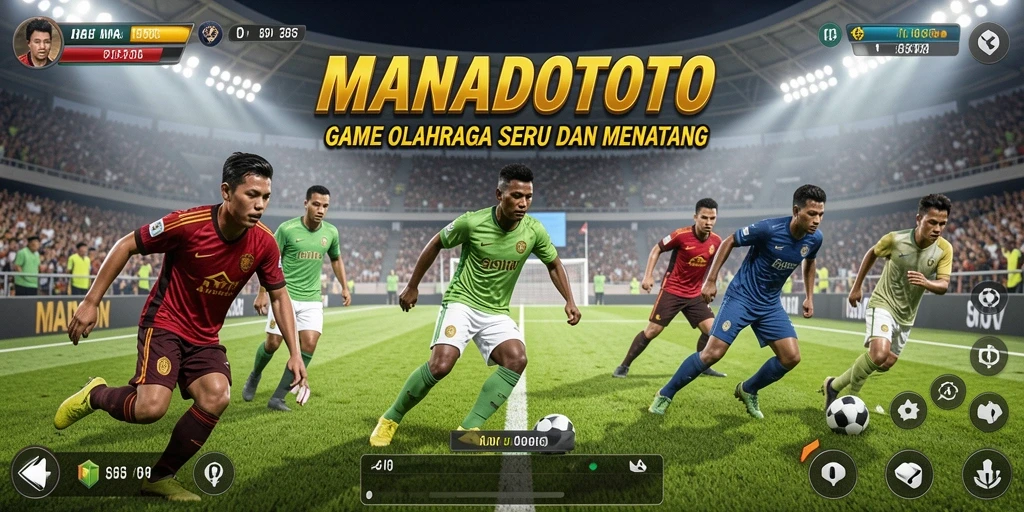 Tampilan gameplay seru dari MANADOTOTO yang menghadirkan berbagai olahraga.