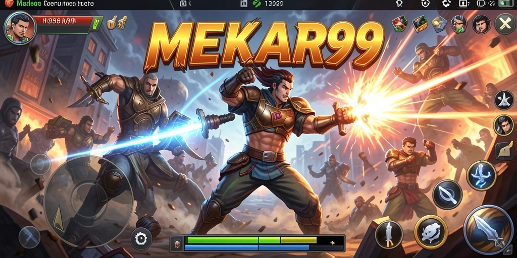 Tampilan aksi seru dari gameplay MEKAR99 yang mendebarkan.