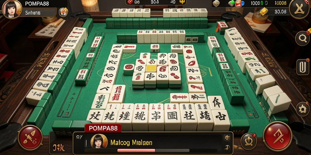Gameplay menarik POMPA88 dengan desain ubin Mahjong yang indah.