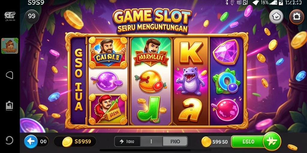 Tampilan utama gameplay S9S9 dengan putaran slot yang menggembirakan.