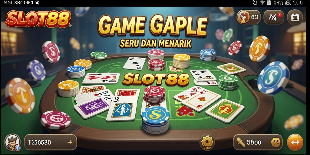 Screenshot SLOT88 menampilkan aksi seru permainan Gaple.