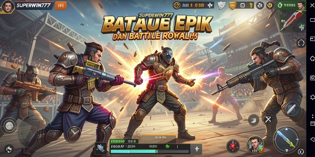 Gameplay action-packed dalam pertarungan Battle Royale SUPERWIN777.