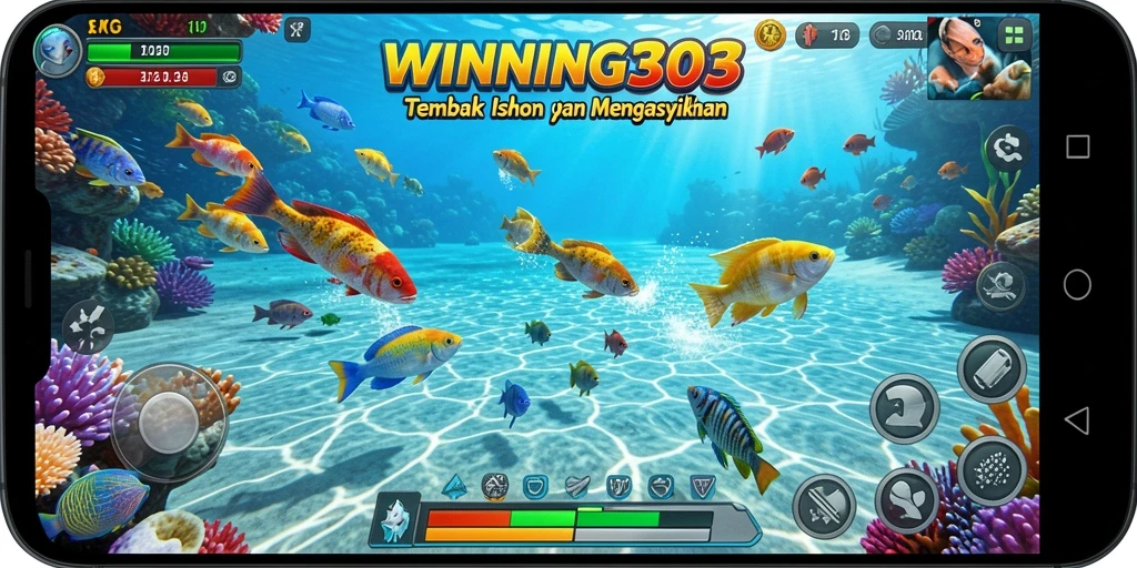 Screenshot gameplay WINNING303 menampilkan aksi Tembak Ikan yang seru.